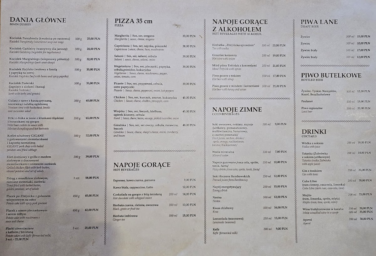 Menu Karczma Zbójnicka-3