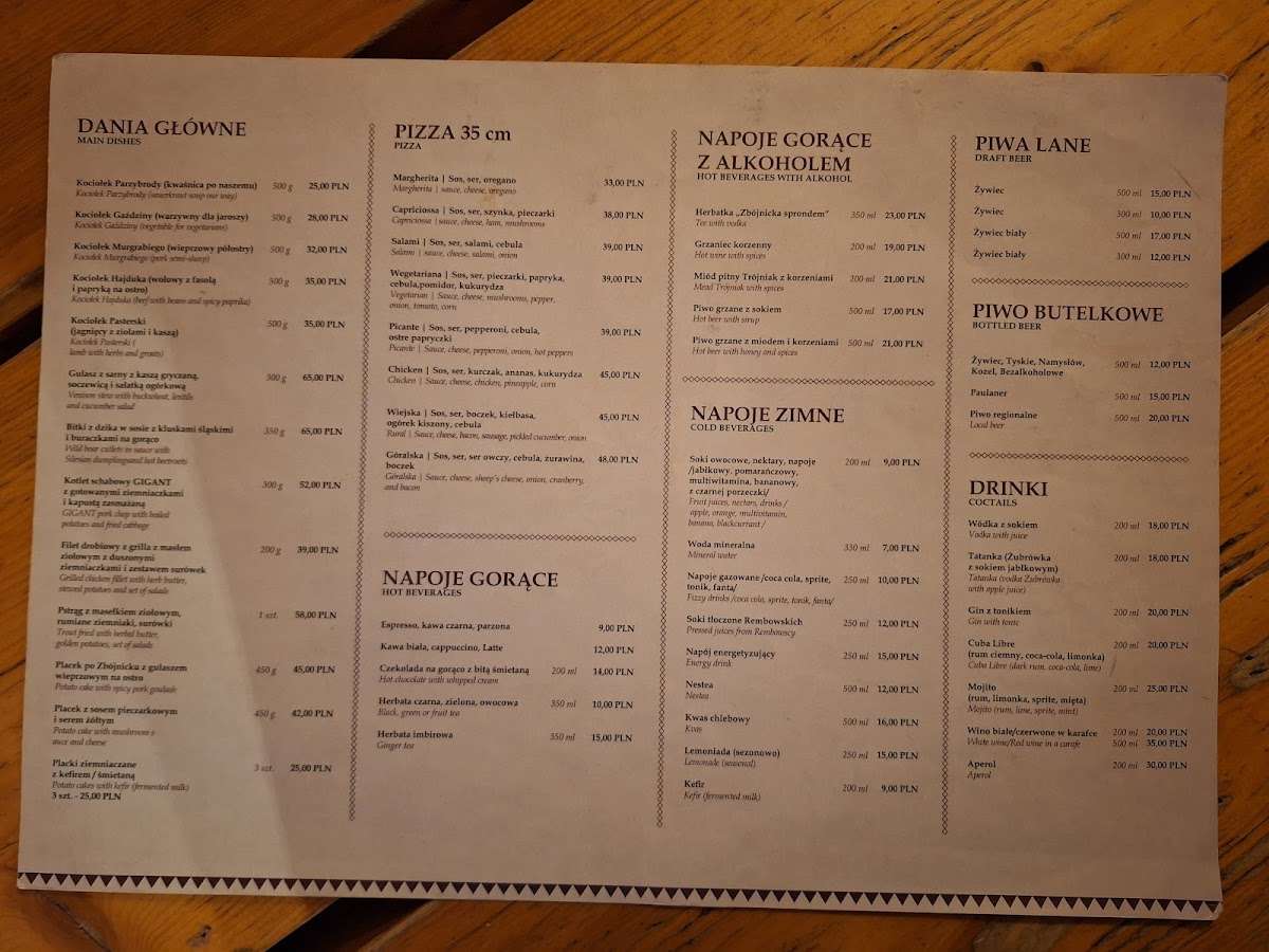 Menu Karczma Zbójnicka-5