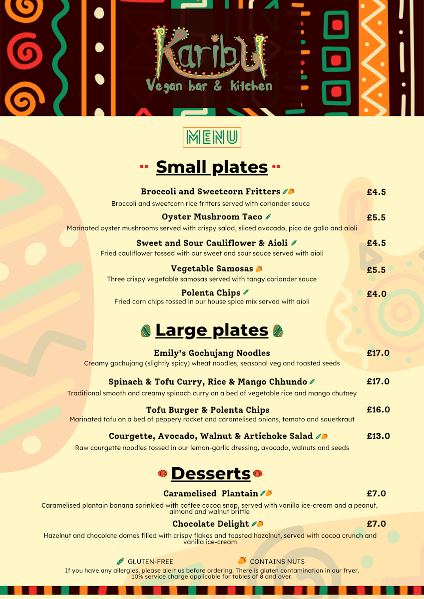 Menu Karibu Vegan Bar & Kitchen @ No23 Stroud-2
