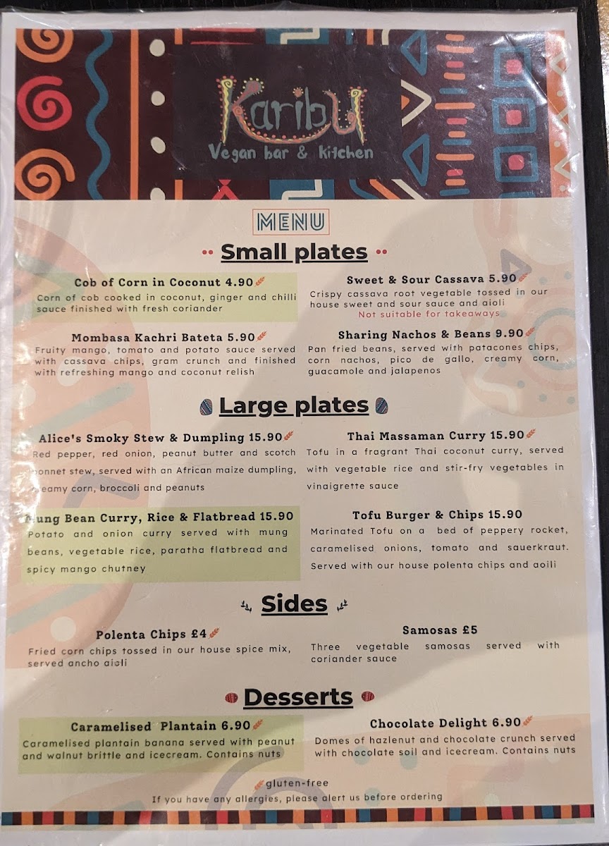Menu Karibu Vegan Bar & Kitchen @ No23 Stroud-5