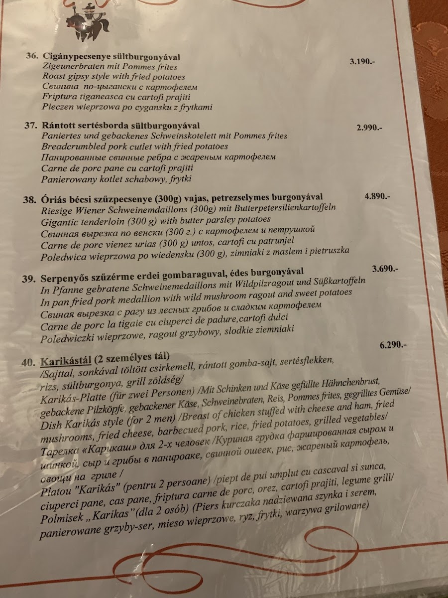 Menu Karikás Hotel És Étterem-3