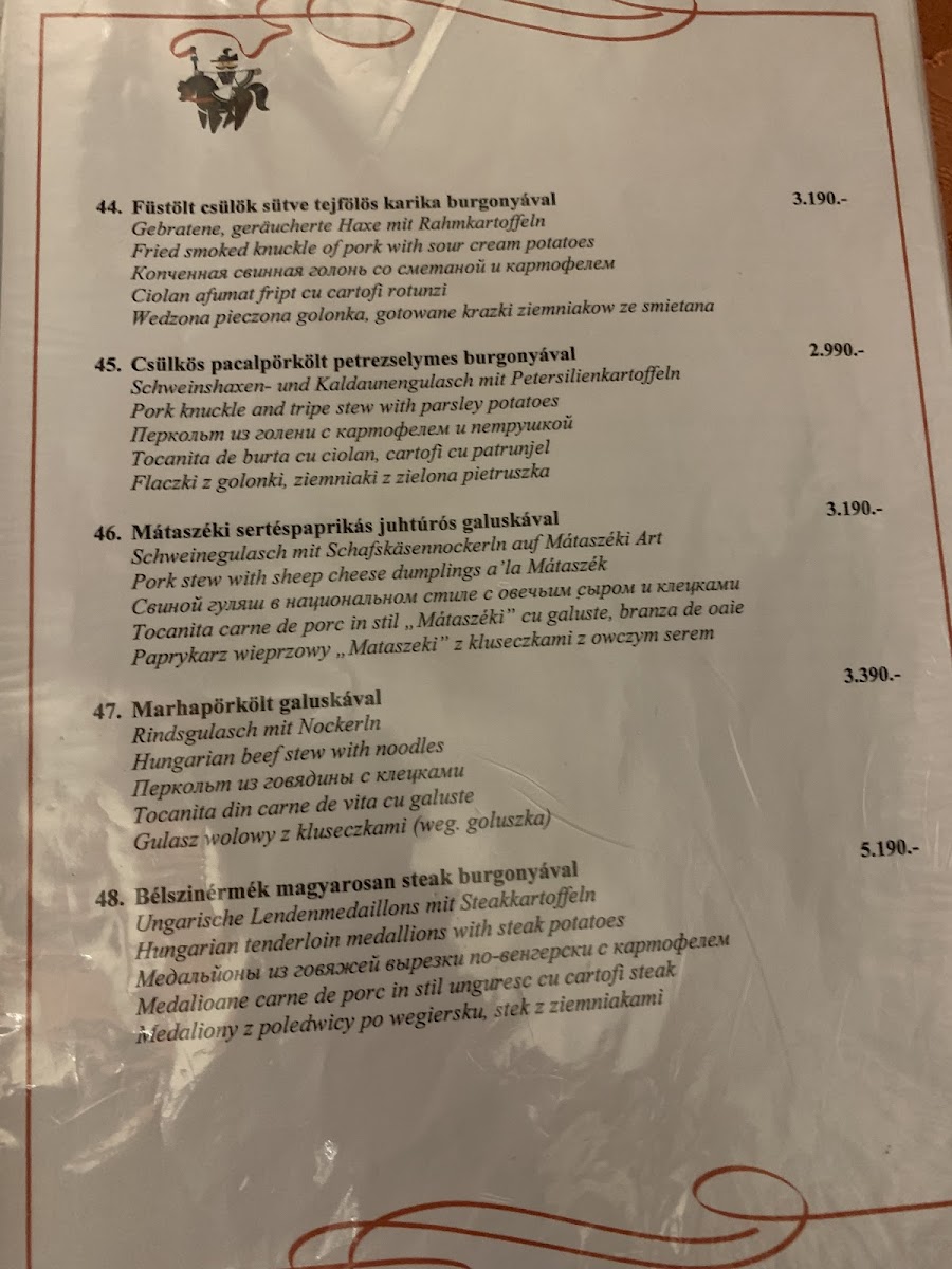 Menu Karikás Hotel És Étterem-8