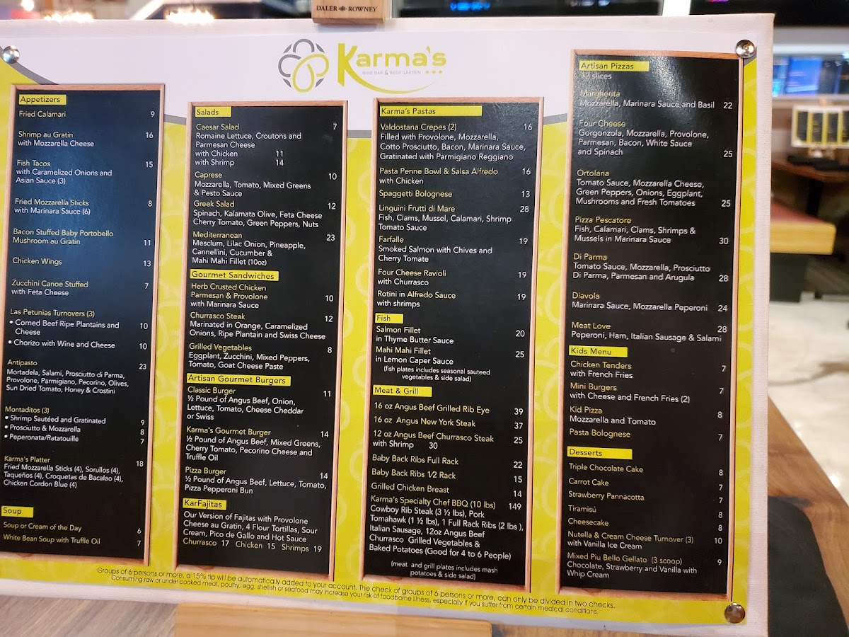 Menu Karma's Wine Bar & Beer Garden-9