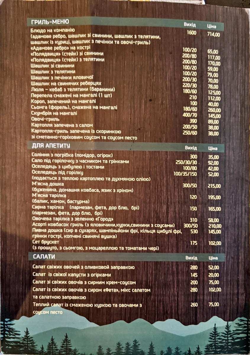 Menu Karpatska Kolyba-4