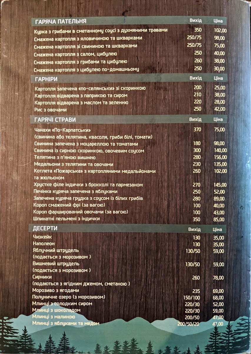 Menu Karpatska Kolyba-6