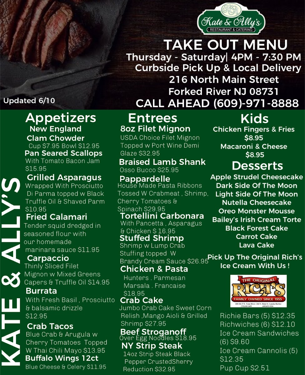 Menu Kate And Ally's Restaurant And Catering-1