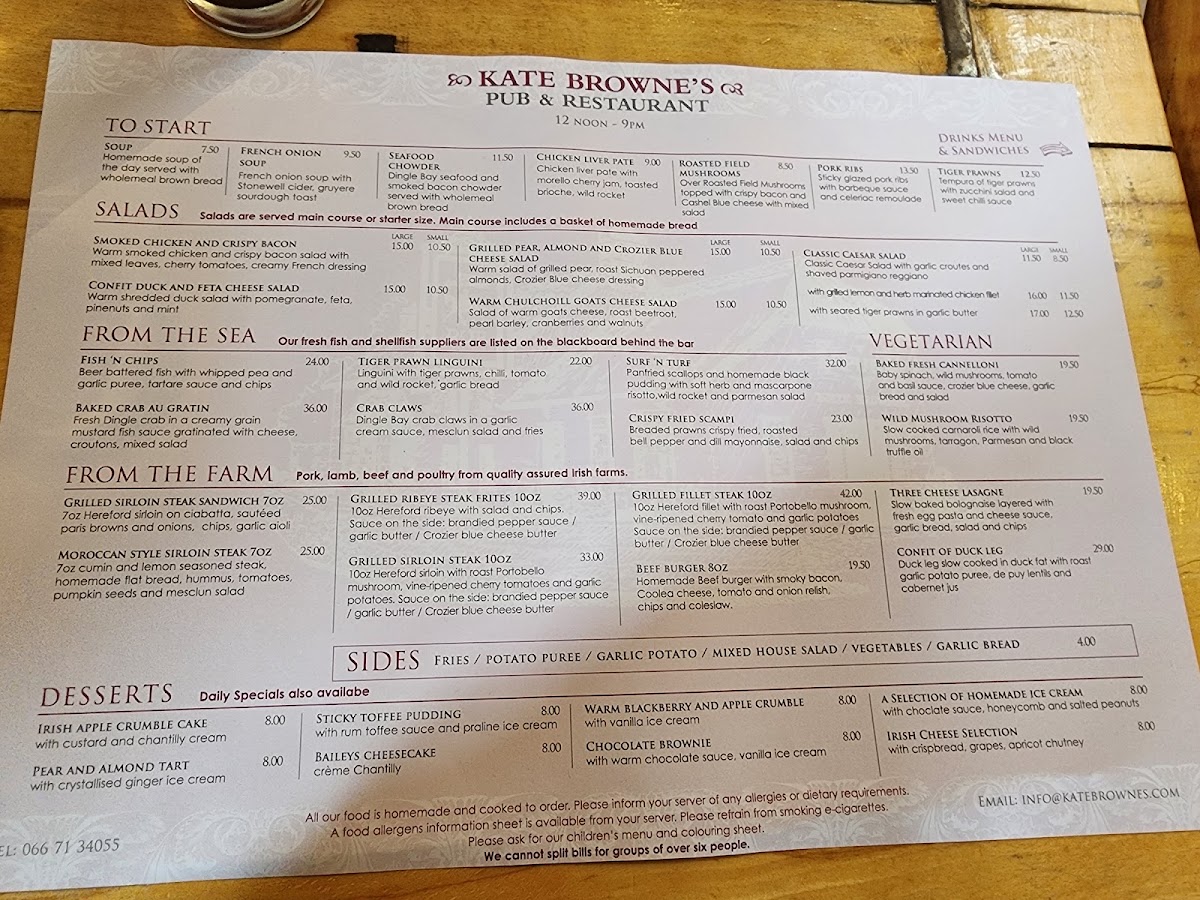Menu Kate Browne's Restaurant & Bar-2