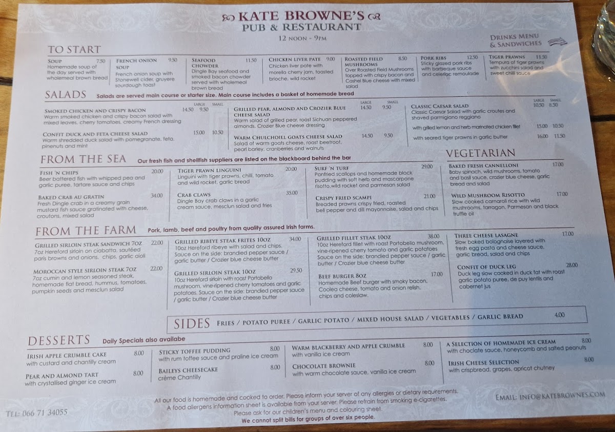 Menu Kate Browne's Restaurant & Bar-3