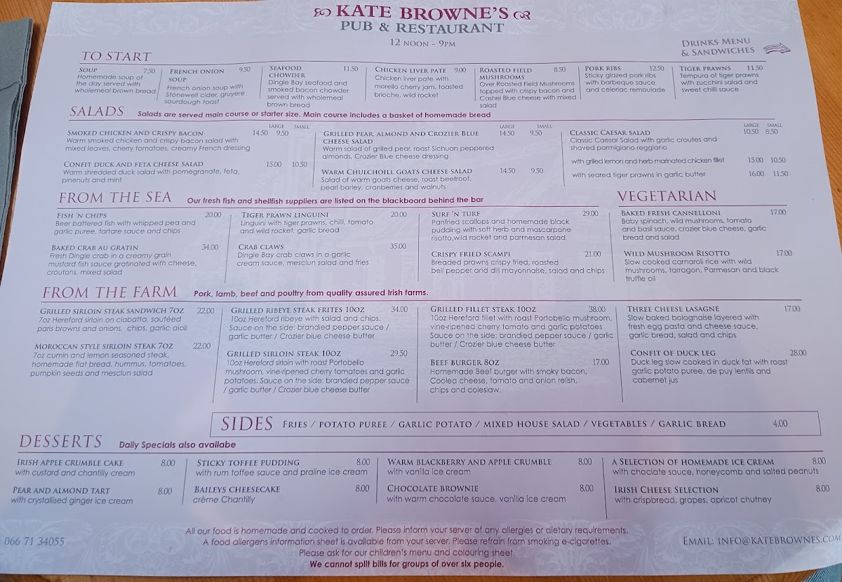 Menu Kate Browne's Restaurant & Bar-4