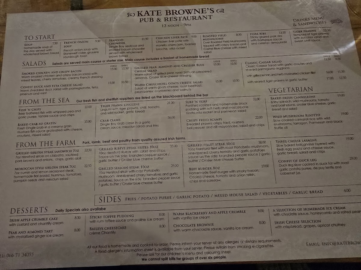 Menu Kate Browne's Restaurant & Bar-5