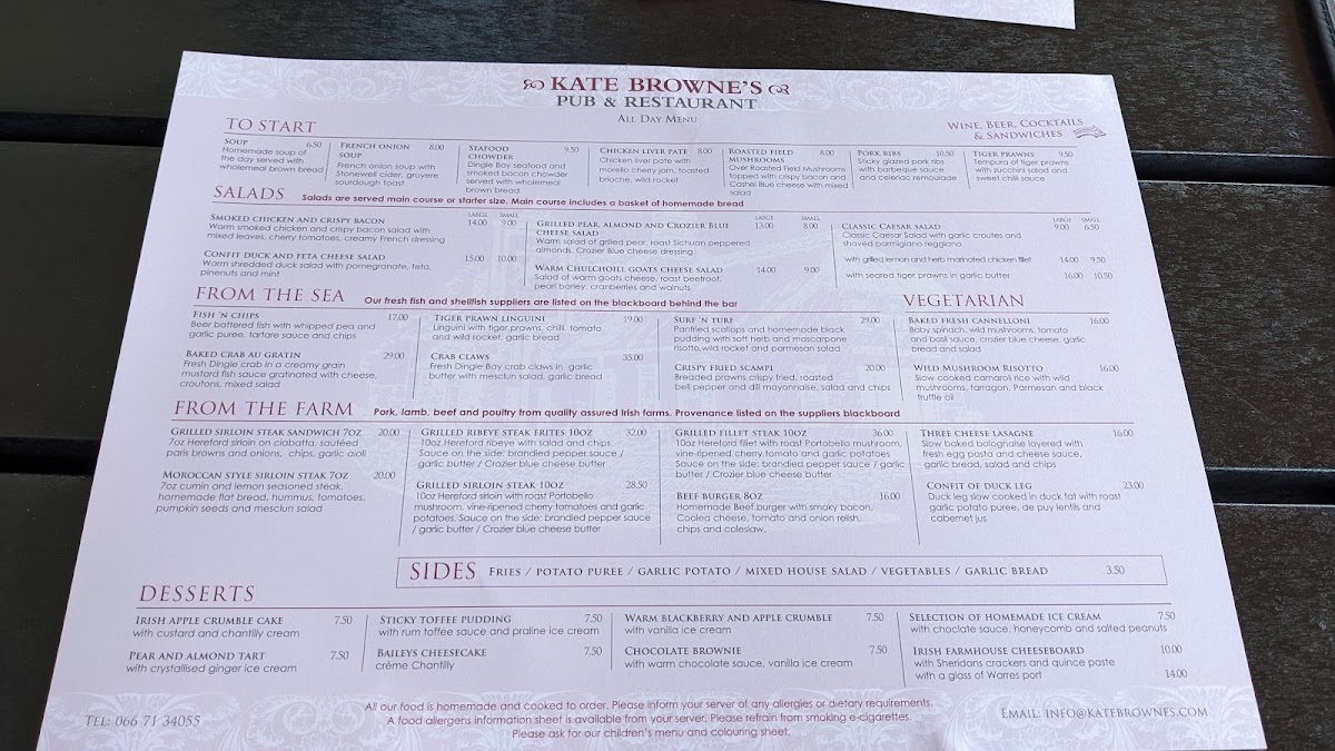 Menu Kate Browne's Restaurant & Bar-7