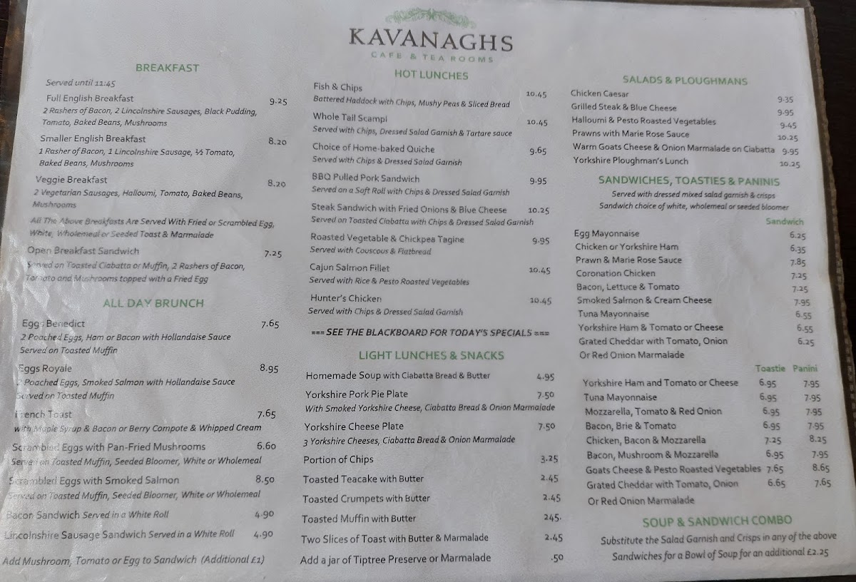 Menu Kavanaghs Cafe & Tea Rooms-3