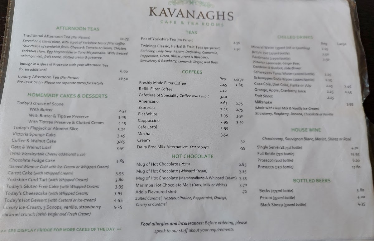 Menu Kavanaghs Cafe & Tea Rooms-4