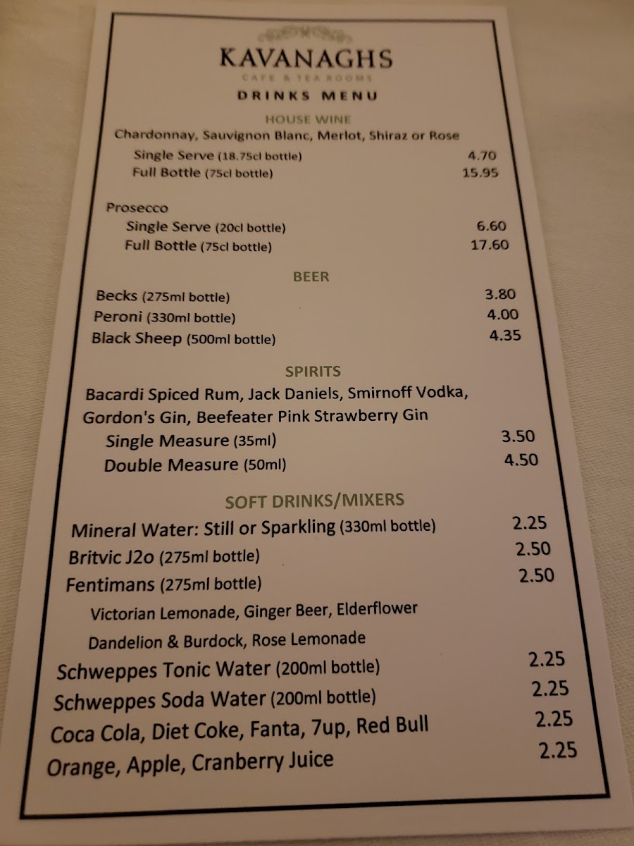Menu Kavanaghs Cafe & Tea Rooms-5