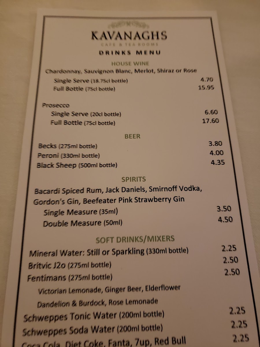 Menu Kavanaghs Cafe & Tea Rooms-6