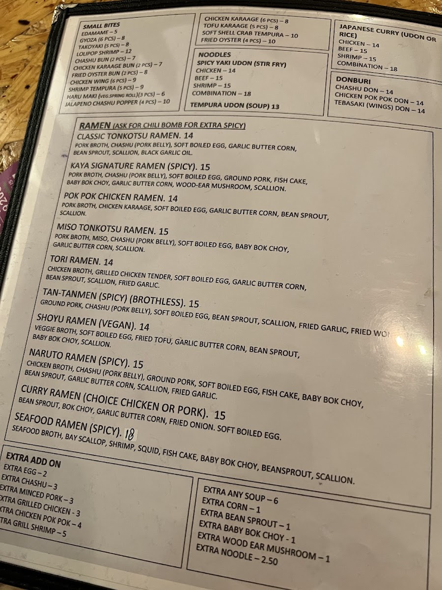 Menu Kaya Sushi & Ramen-1
