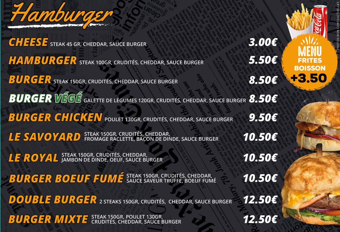 Menu Kebab, Pizza, Burger, Tacos, Café De La Mairie Anse-2
