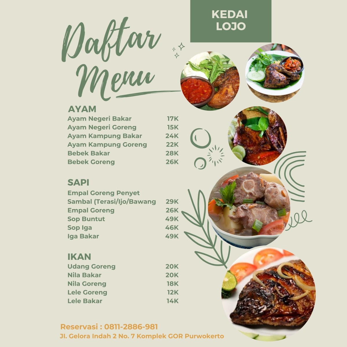 Menu Kedai Lojo Purwokerto-1
