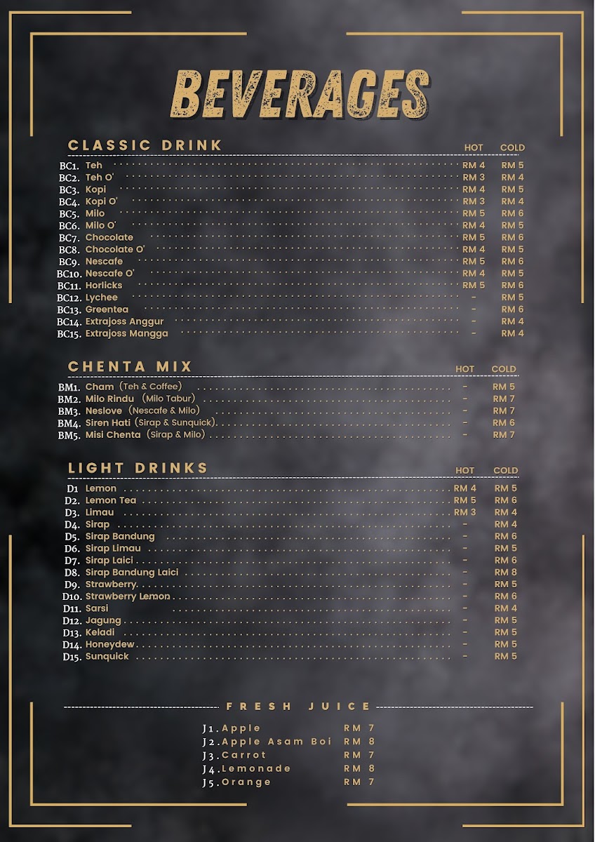 Menu Kedai Makan R&r Koepi Chenta Cafe-1