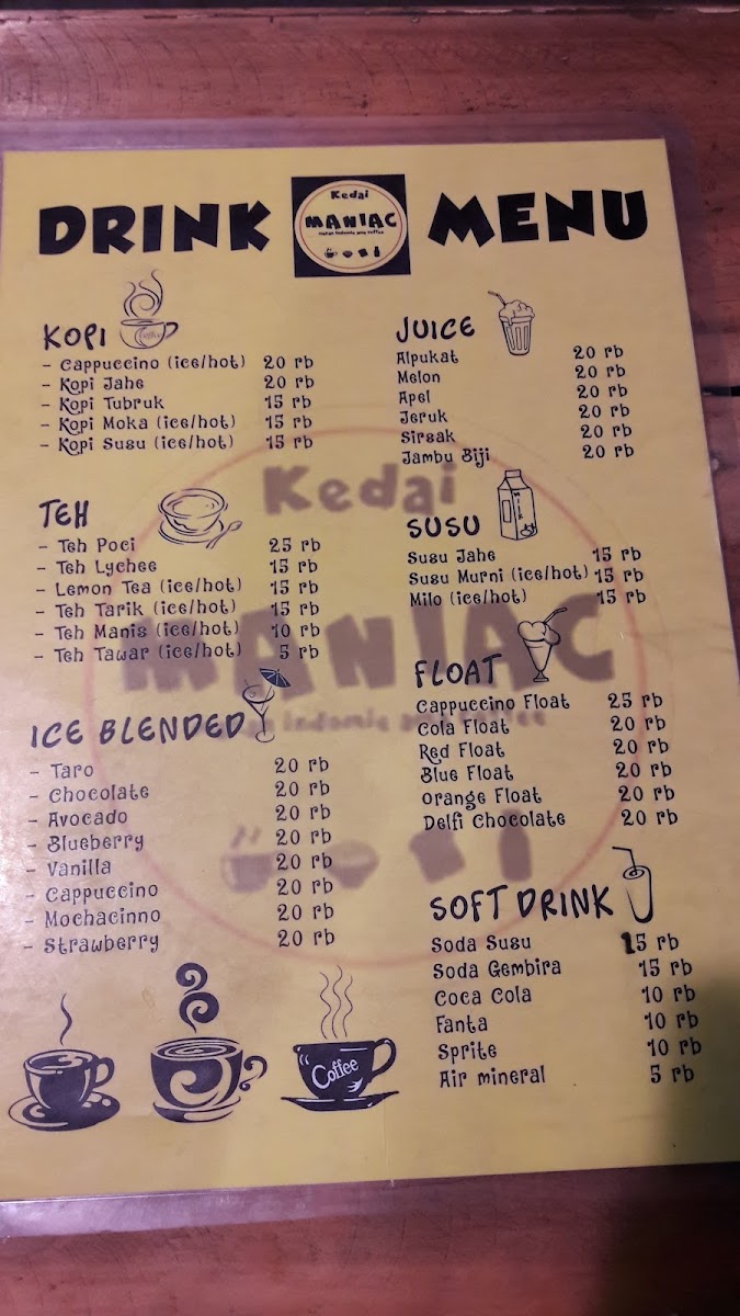 Menu Kedai Maniac-9