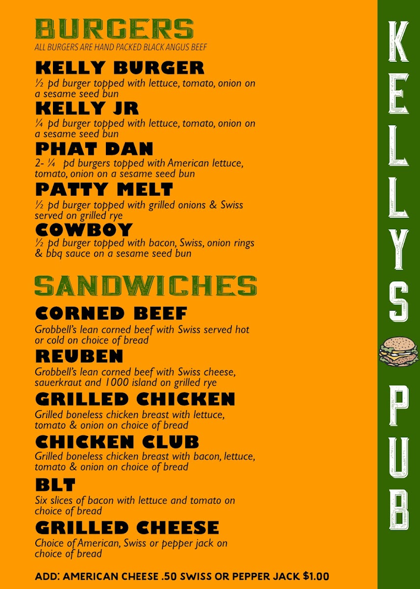 Menu Kelly's Irish Pub-2