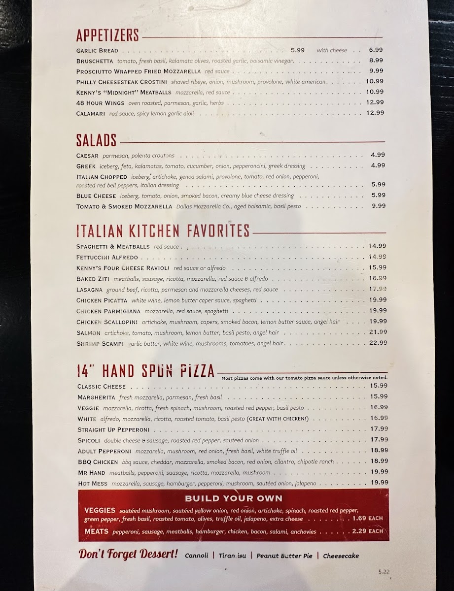 Menu Kenny's East Coast Pizza & Great Italian Food-2