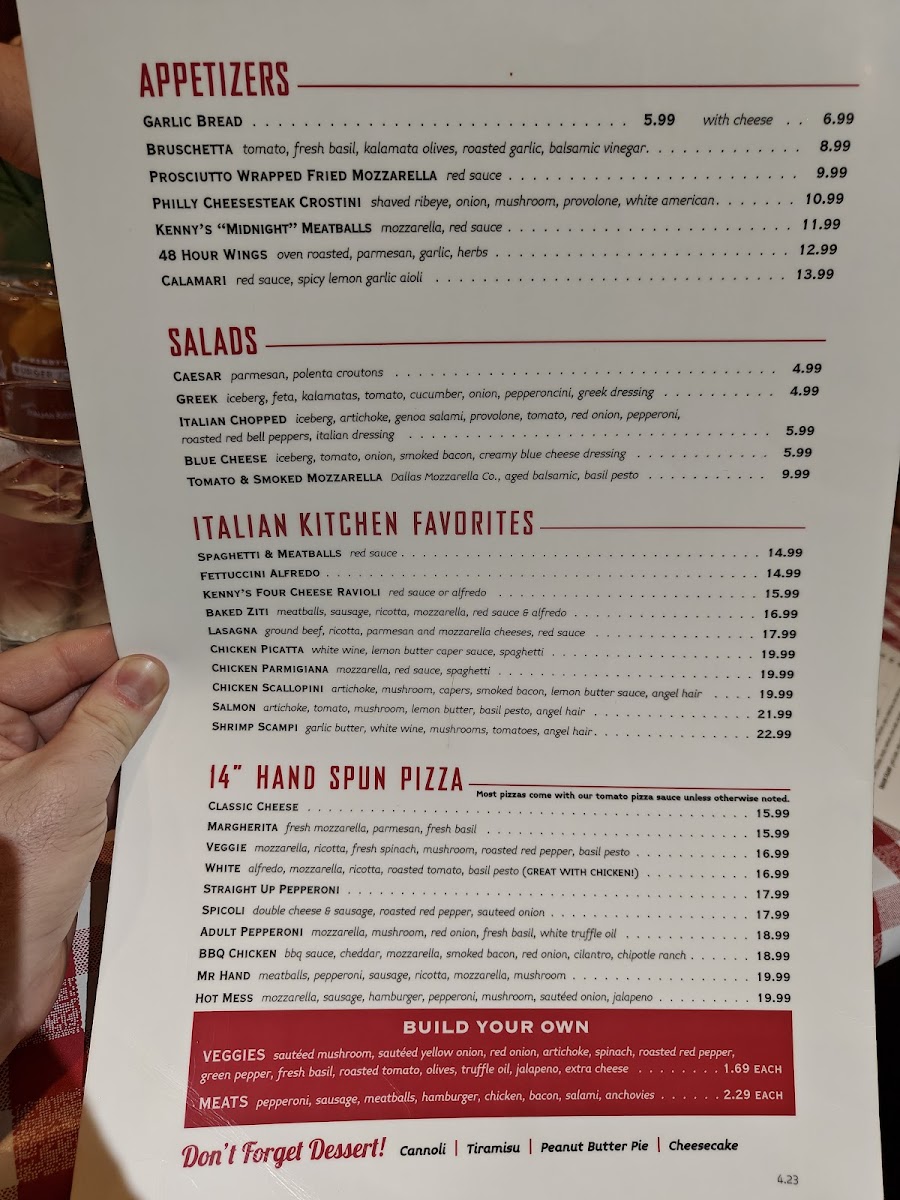 Menu Kenny's East Coast Pizza & Great Italian Food-5