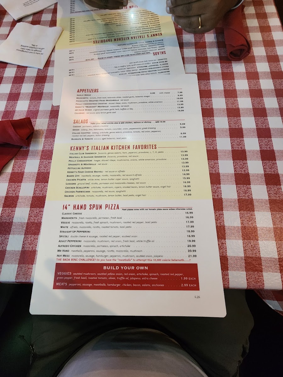 Menu Kenny's East Coast Pizza & Great Italian Food-7
