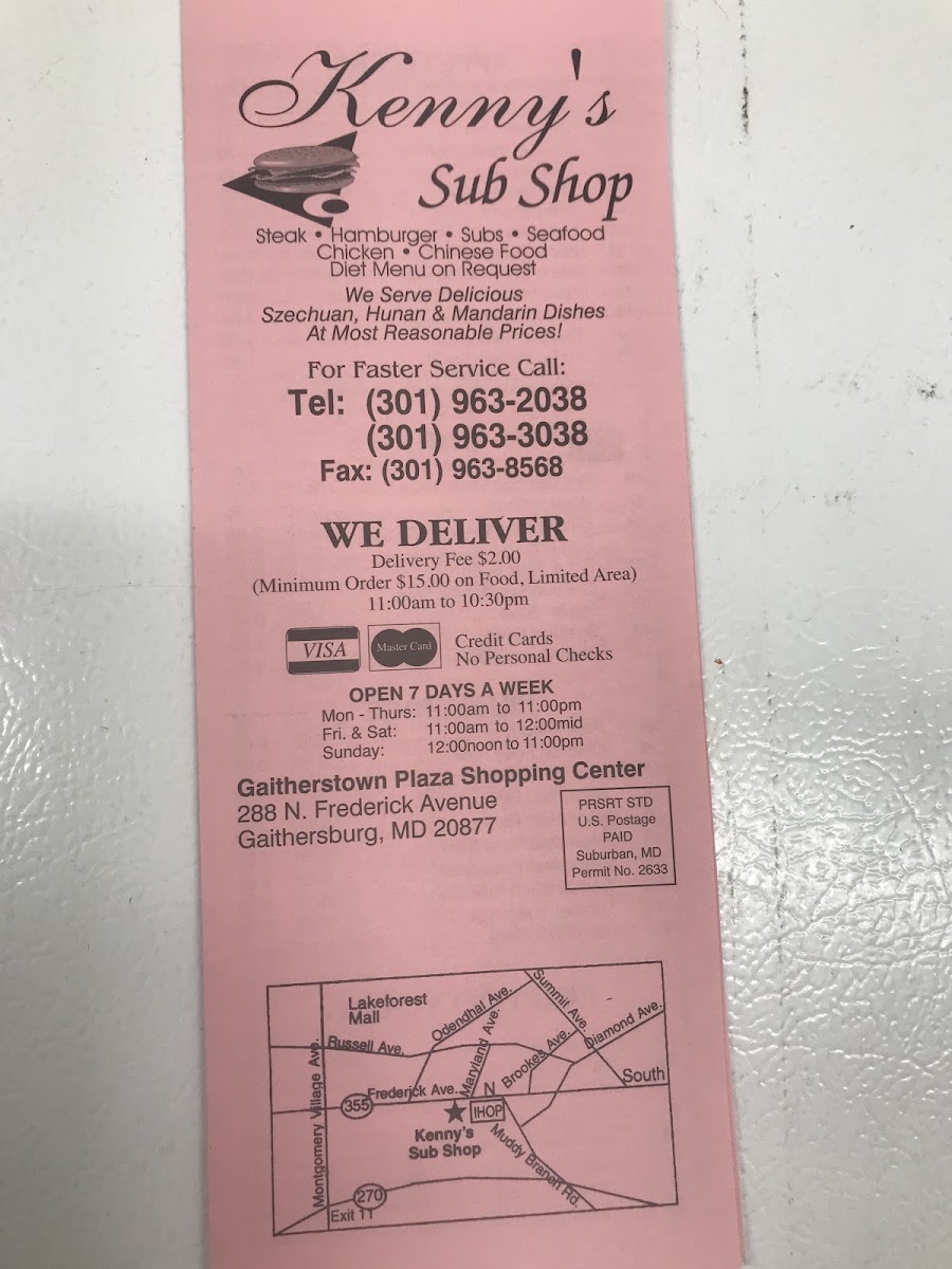 Menu Kenny's Sub Shop-1