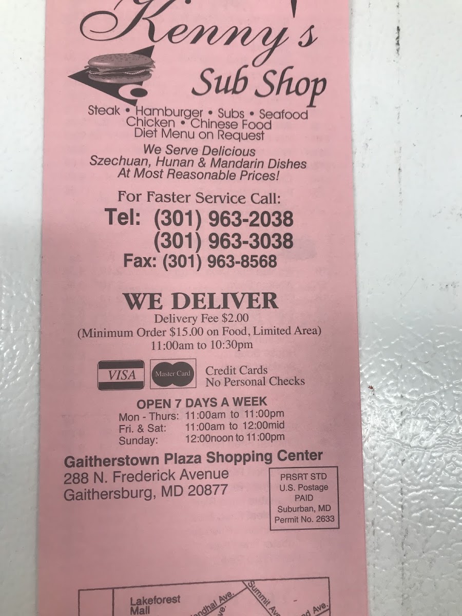Menu Kenny's Sub Shop-2