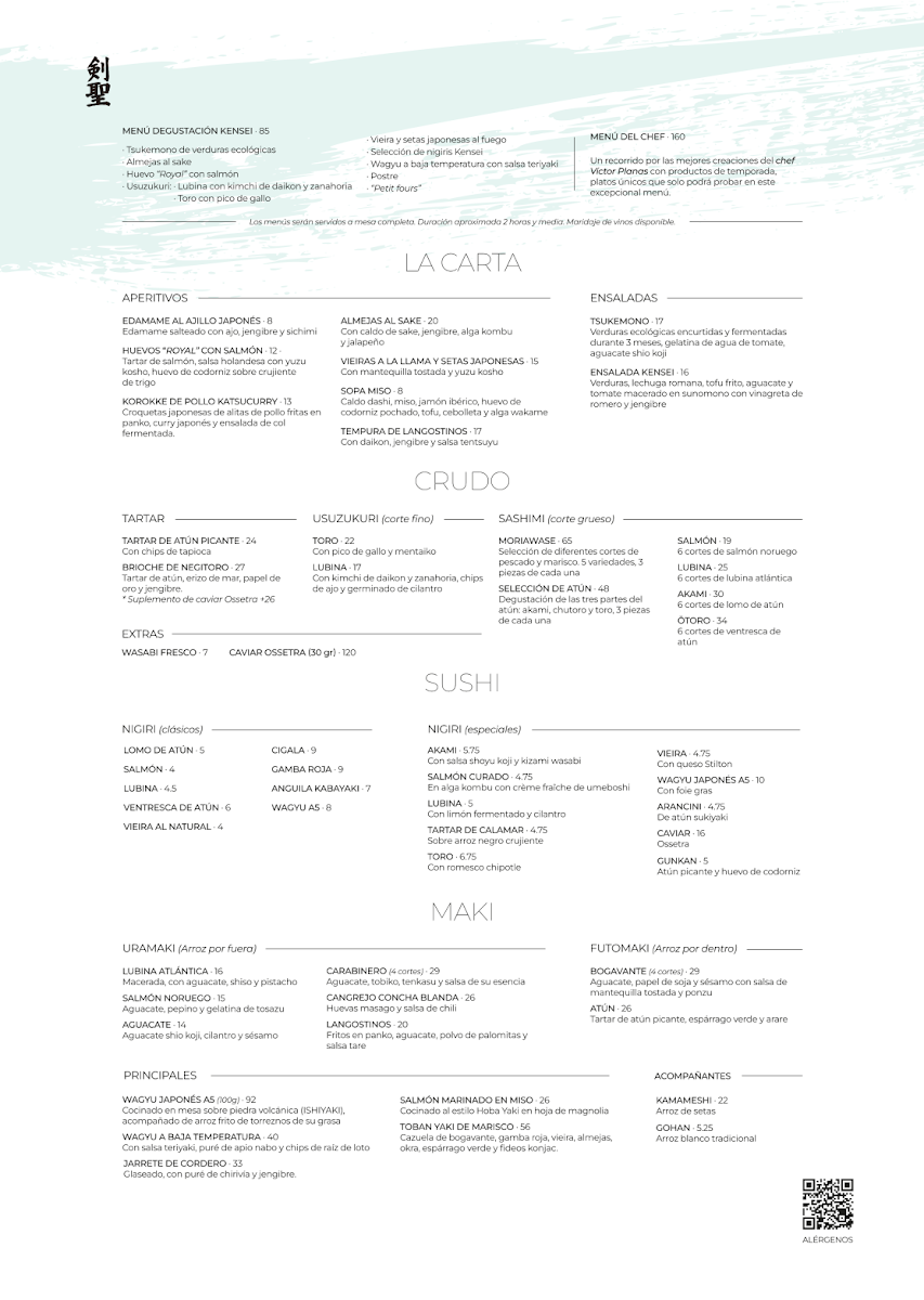 Menu Kensei | Sushi & Japanese Cuisine-1