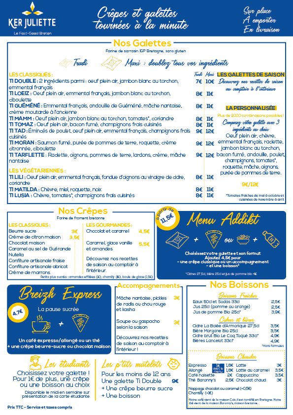 Menu Ker Juliette - Lille-1