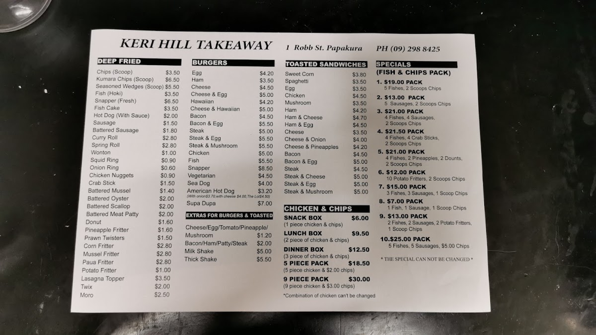 Menu Keri Hill Takeaway-10