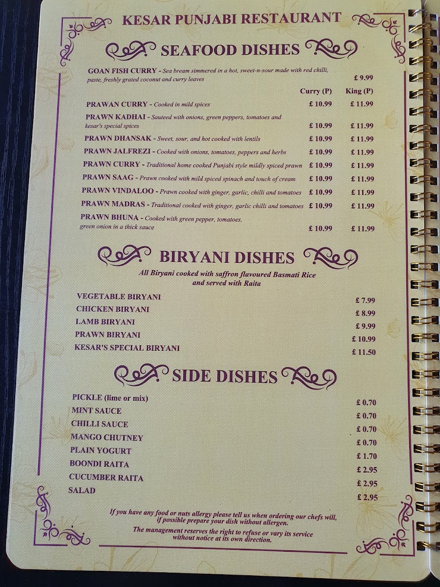 Menu Kesar Punjabi Restaurant - Charlton-10