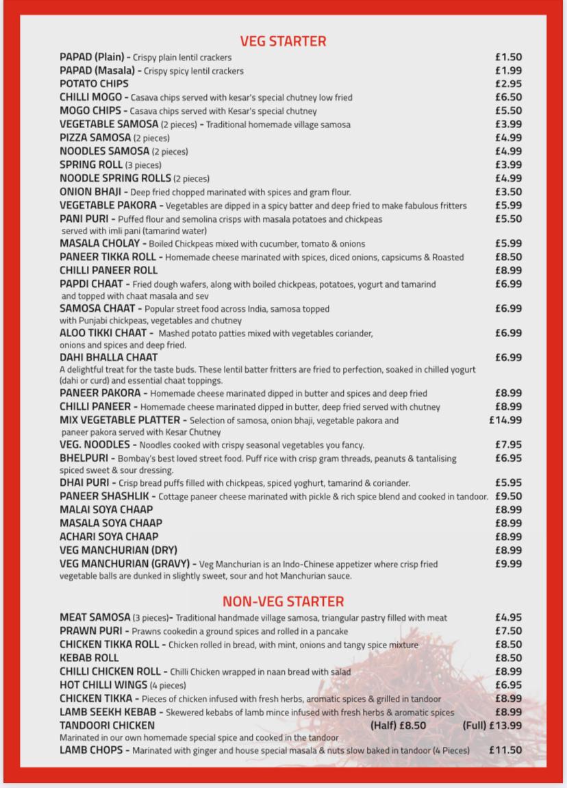 Menu Kesar Punjabi Restaurant - Charlton-2