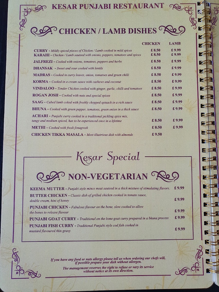 Menu Kesar Punjabi Restaurant - Charlton-8