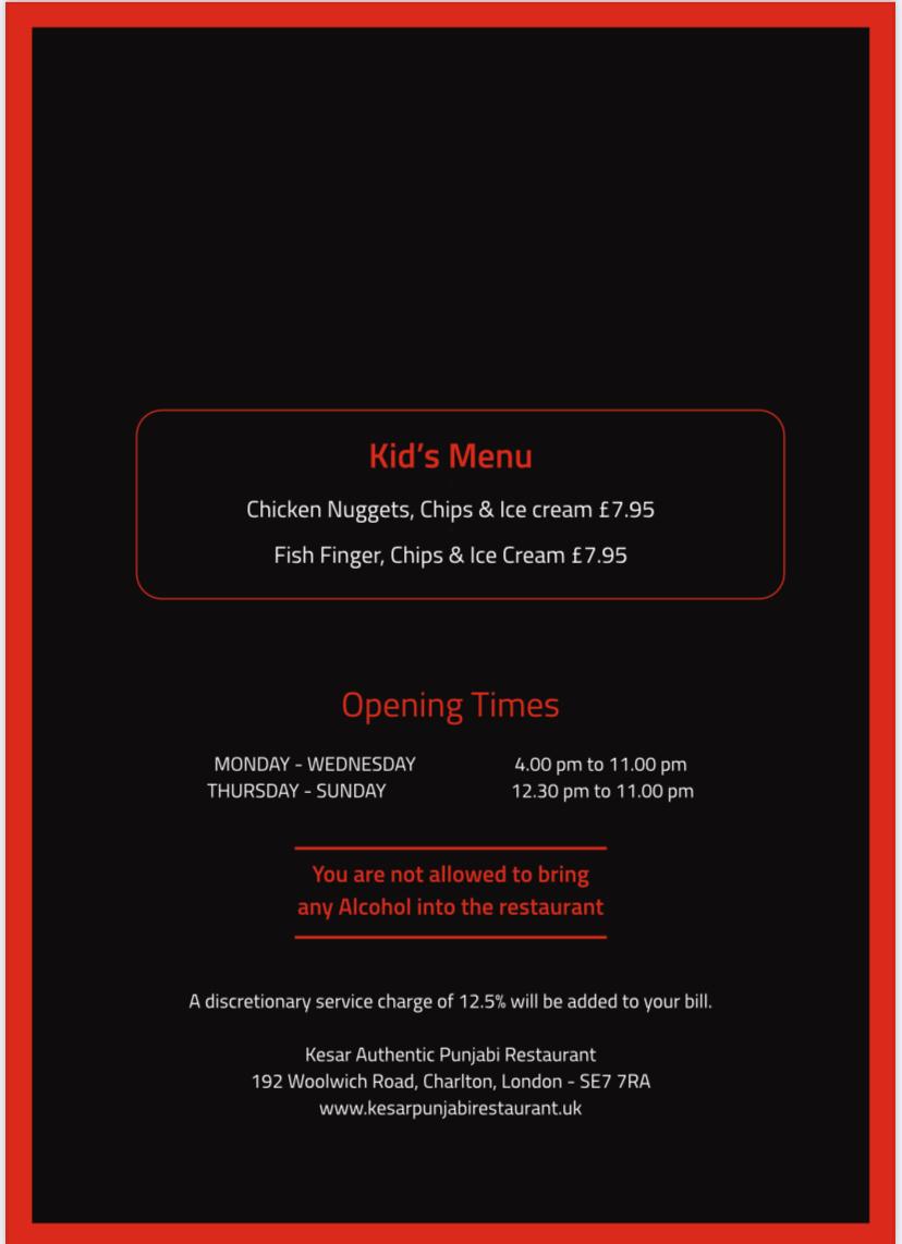 Menu Kesar Punjabi Restaurant - Charlton-9