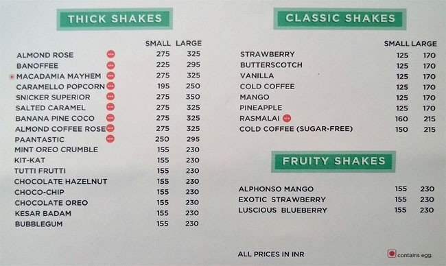 Menu Keventers - Db Mall, Bhopal-1