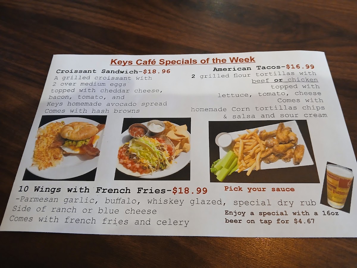 Menu Keys Cafe Bakery & Bar-1