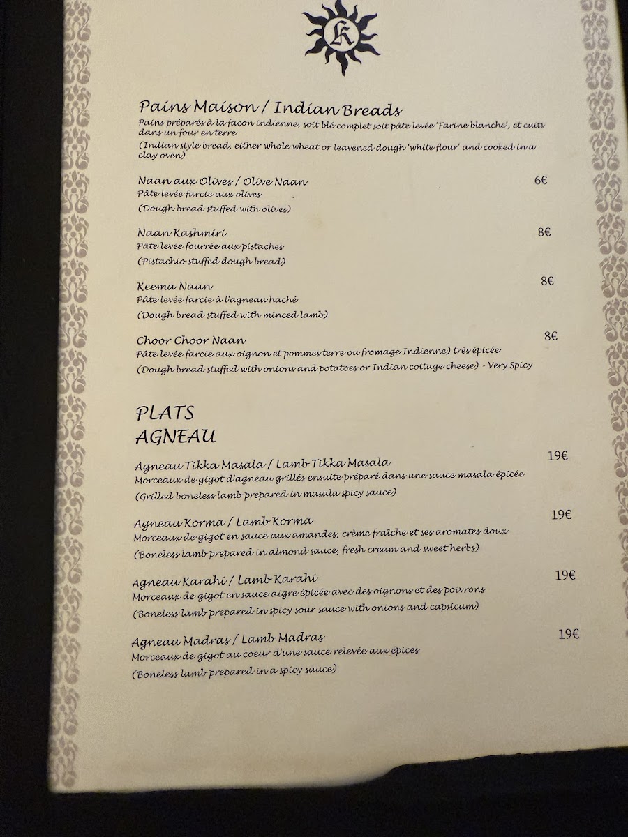 Menu Khajuraho-1