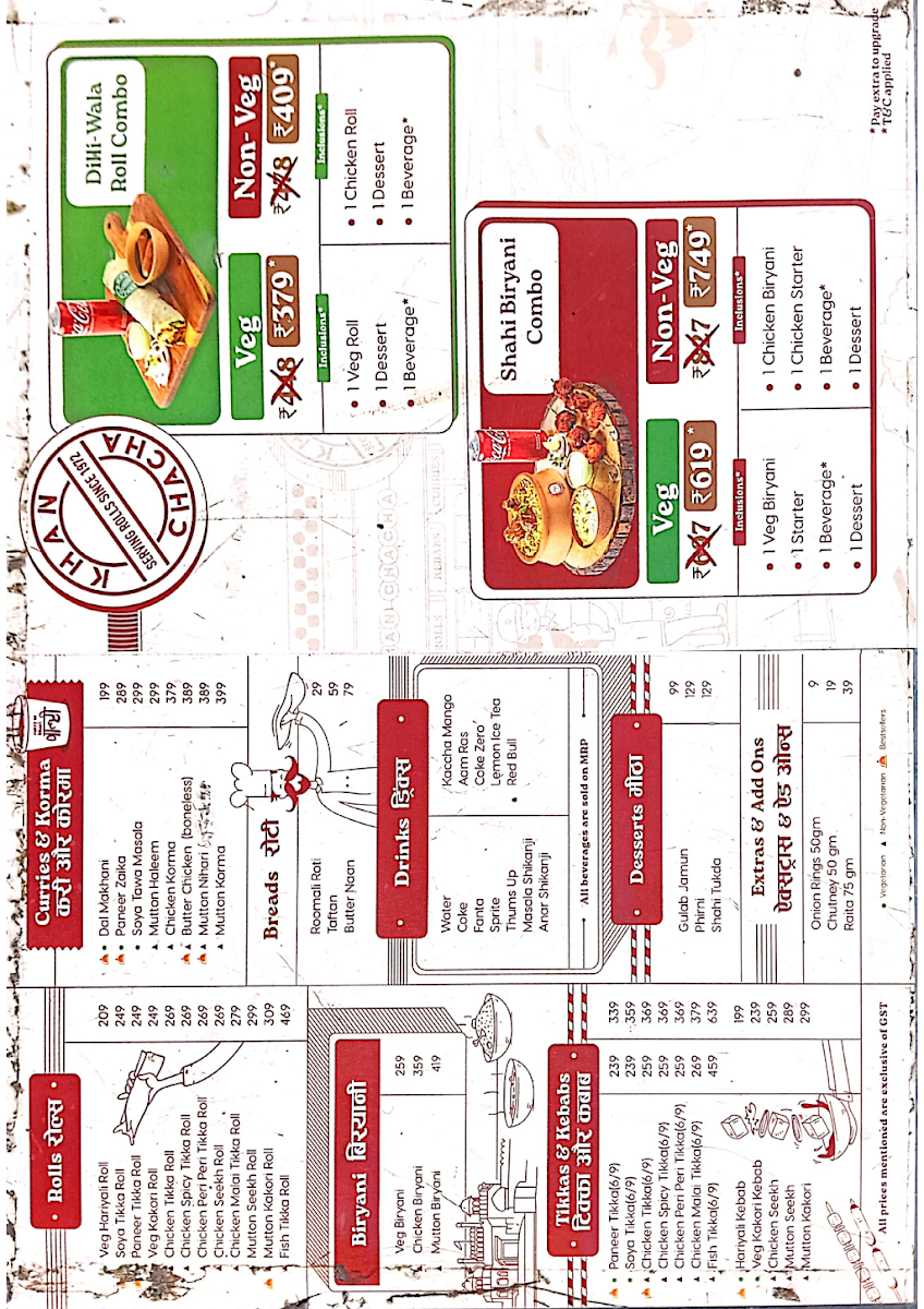 Menu Khan Chacha - Khan Market-1
