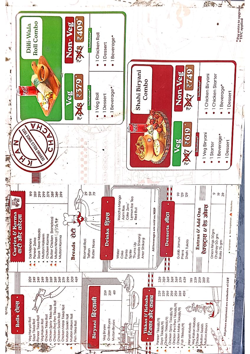 Menu Khan Chacha - Khan Market-2