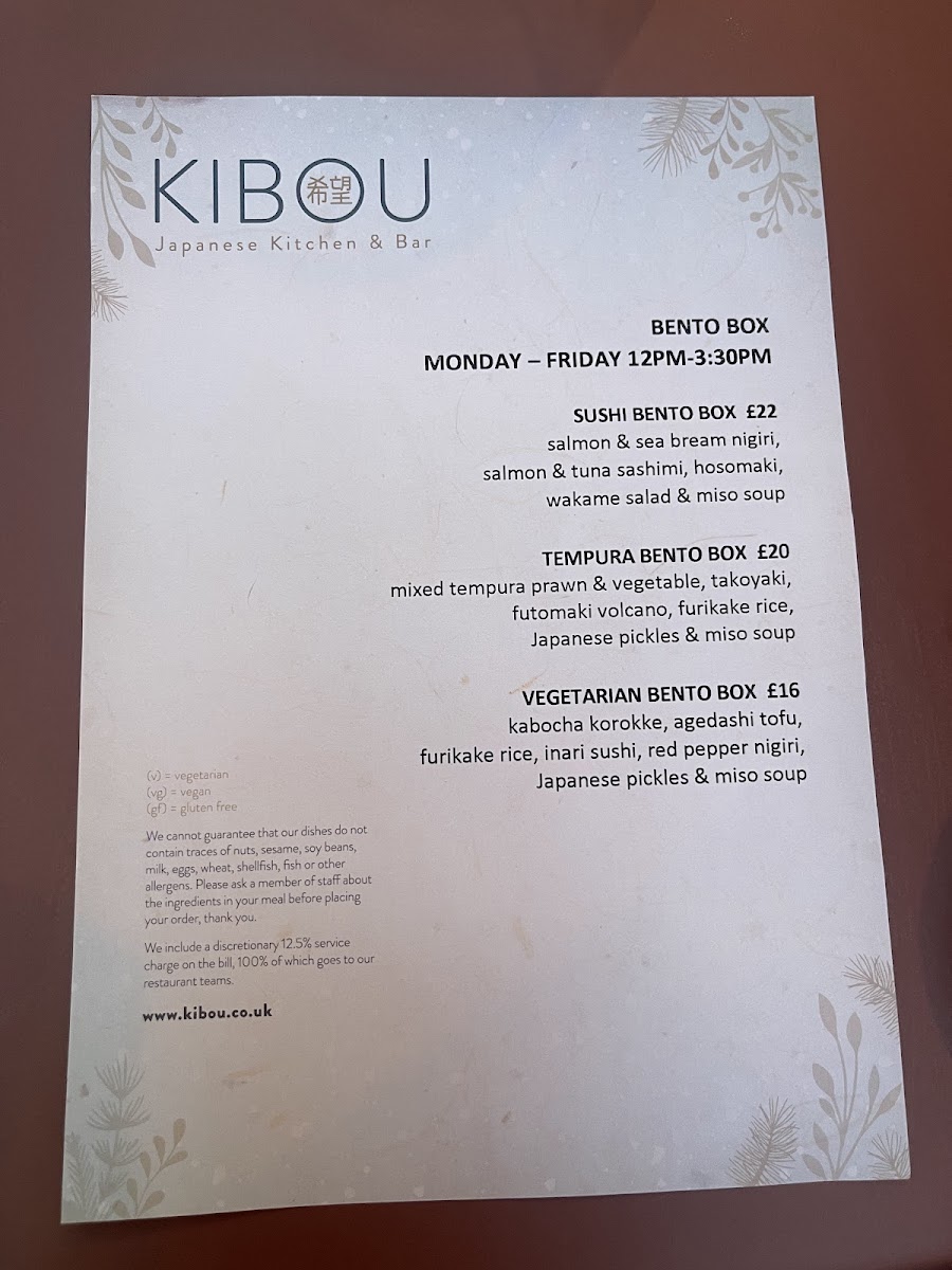 Menu Kibou Japanese Restaurant & Bar - Battersea-3