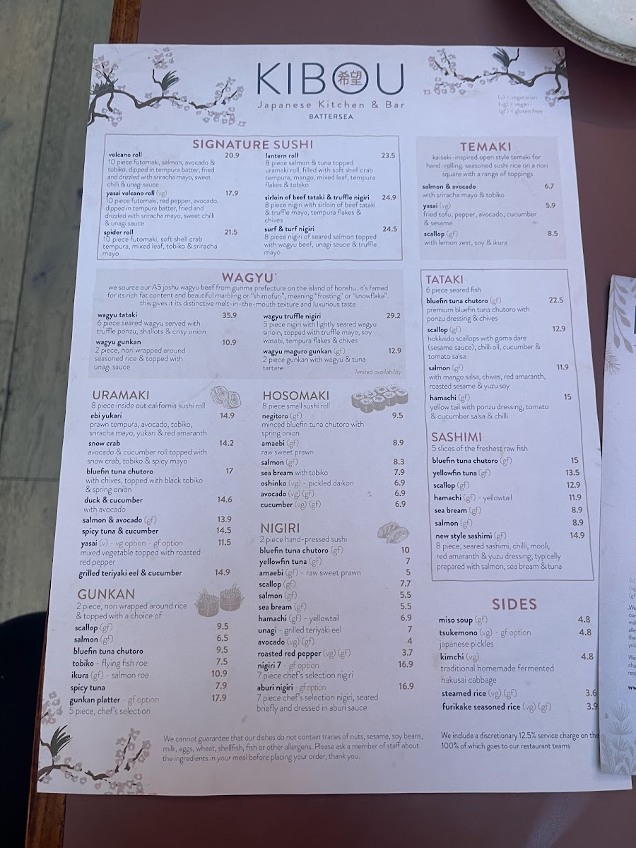 Menu Kibou Japanese Restaurant & Bar - Battersea-5