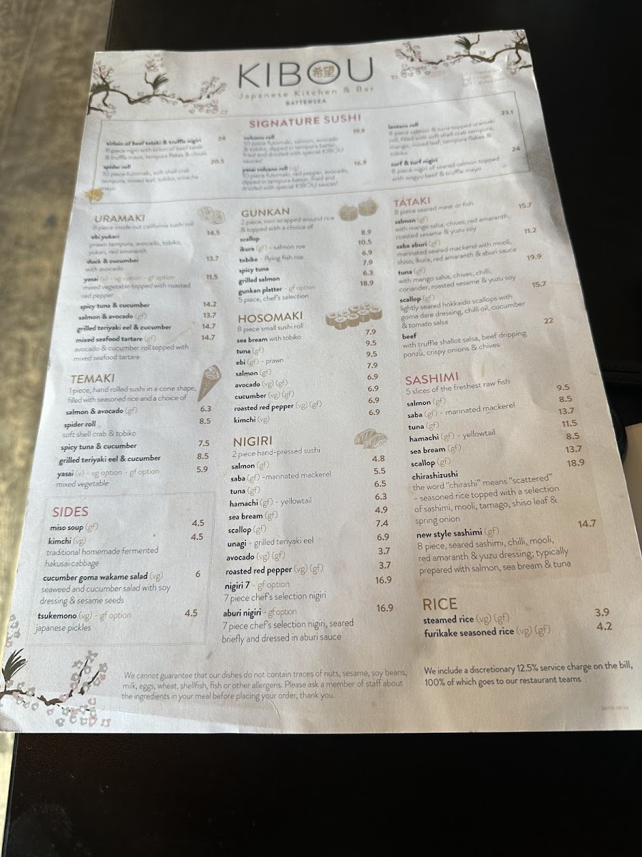 Menu Kibou Japanese Restaurant & Bar - Battersea-8