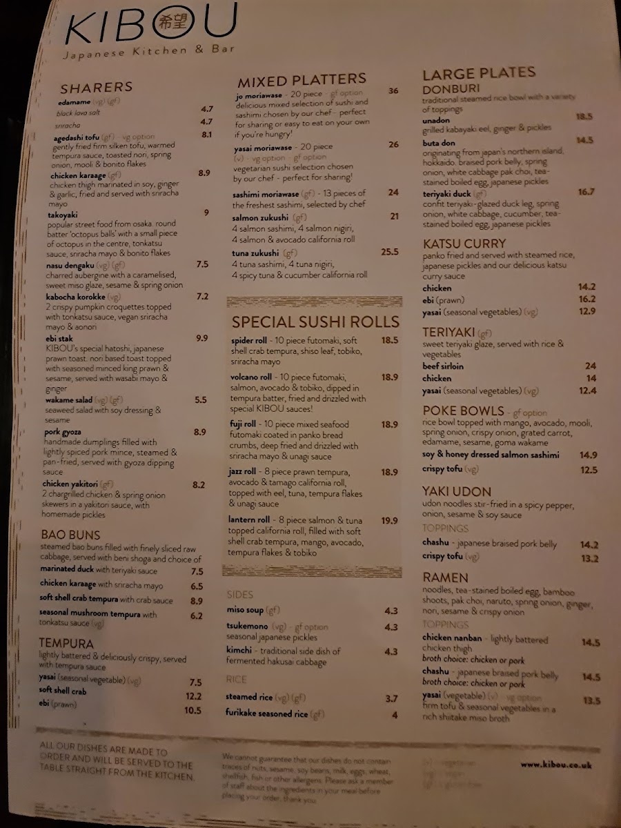 Menu Kibou Japanese Restaurant & Bar - Battersea-9
