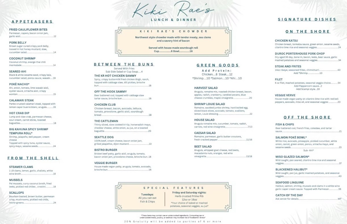 Menu Kiki Rae's-1