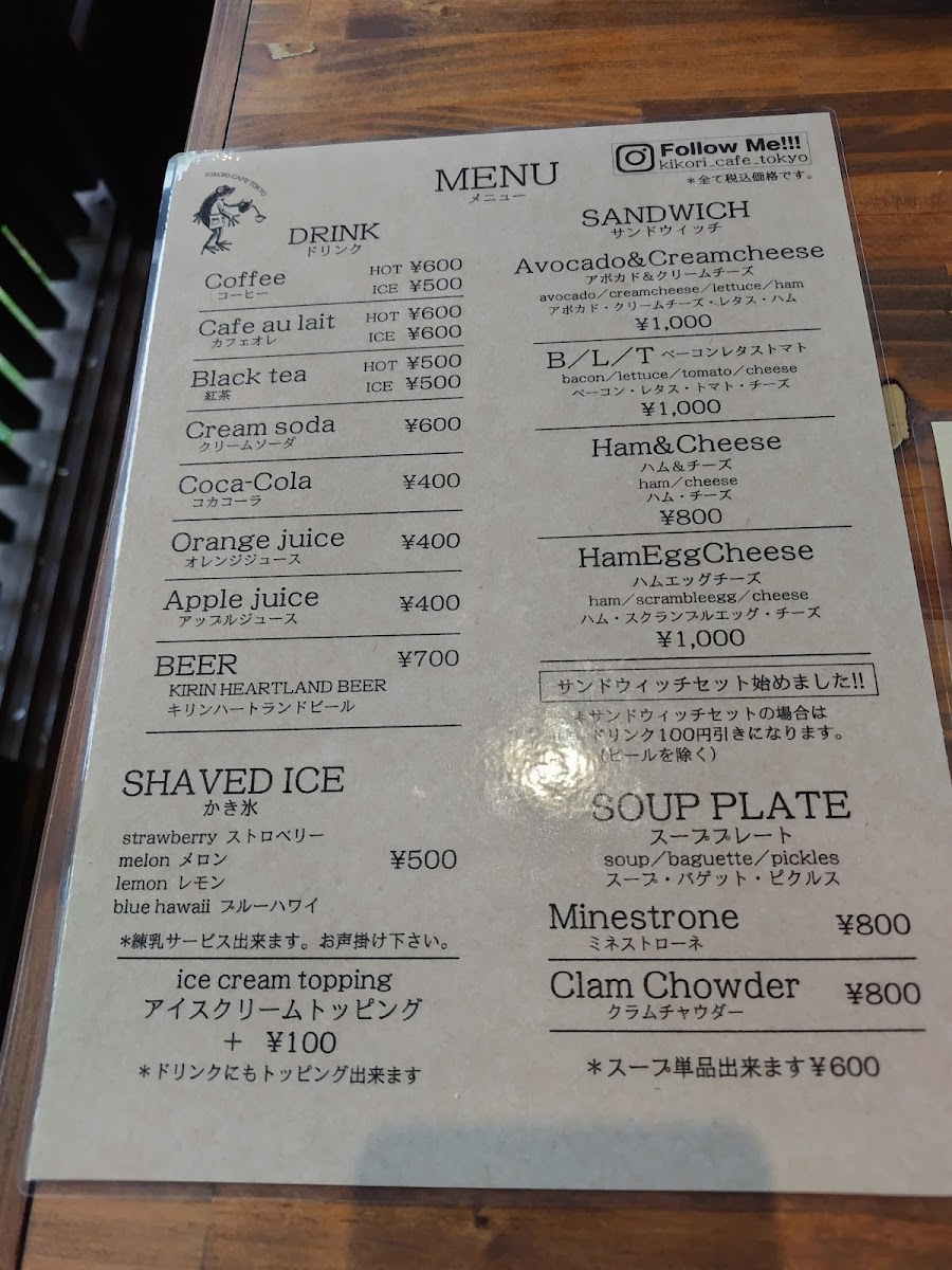 Menu Kikori Cafe Tokyo-10