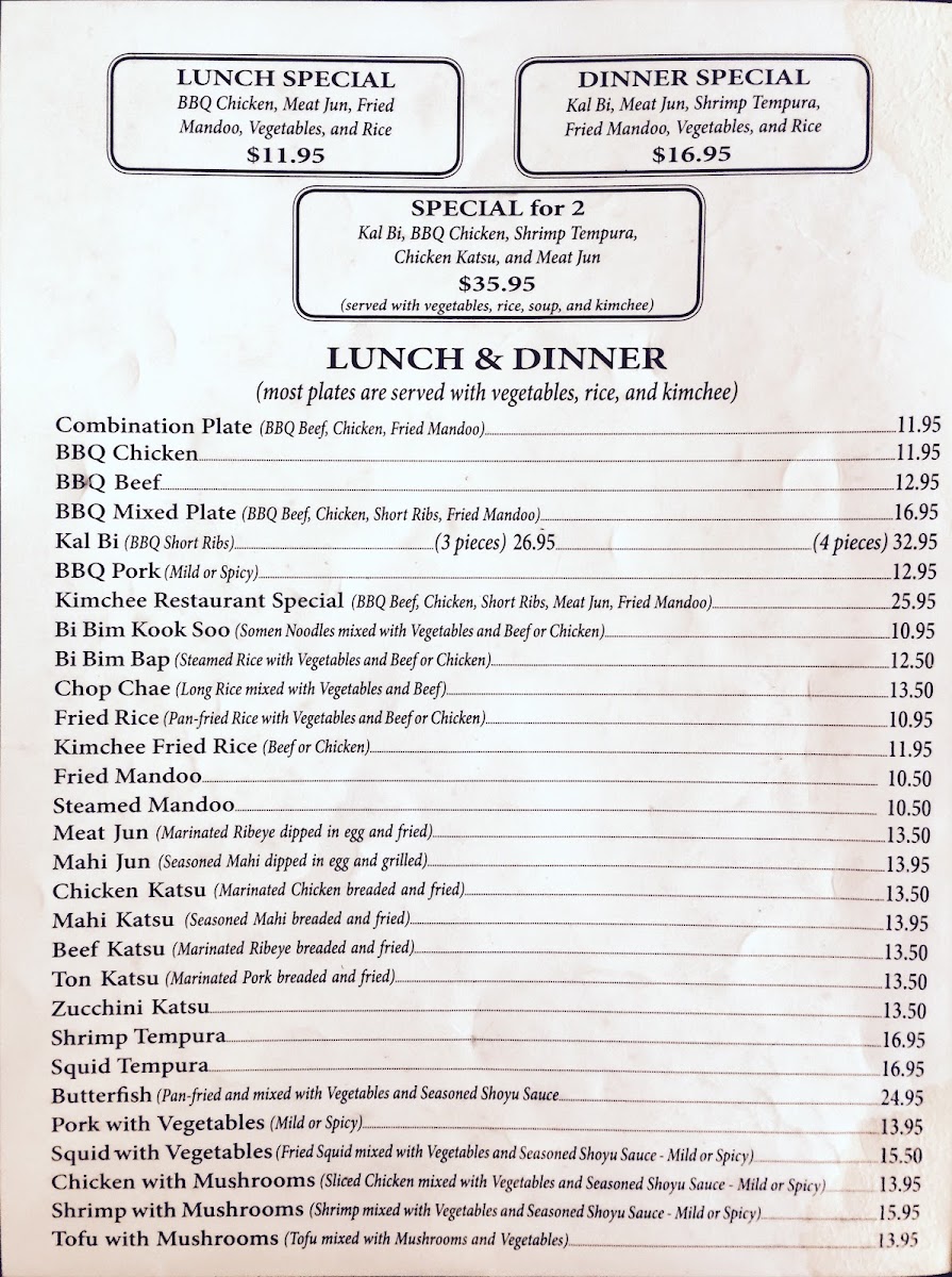 Menu Kim Chee #9-3