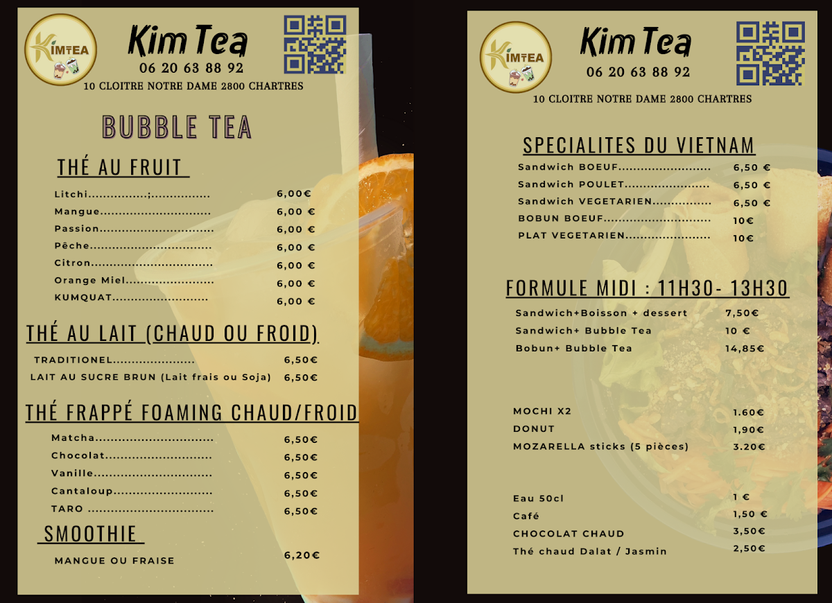 Menu Kim Tea Bubble Tea Shop-1